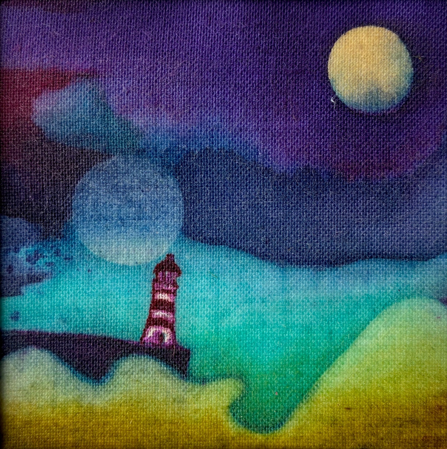 Batik in a, reclaimed maple wood, frame.