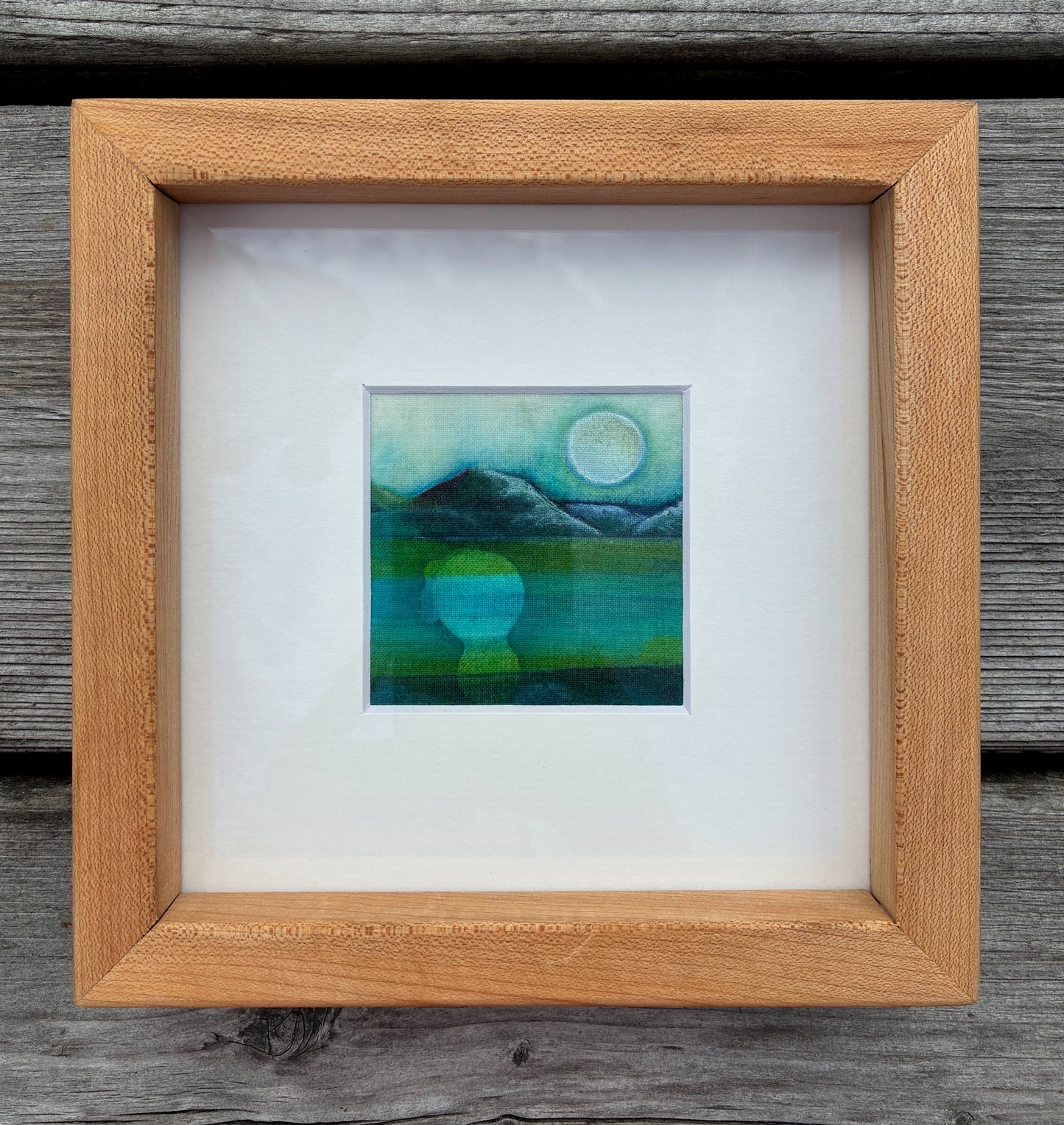 Batik in a, reclaimed maple wood, frame