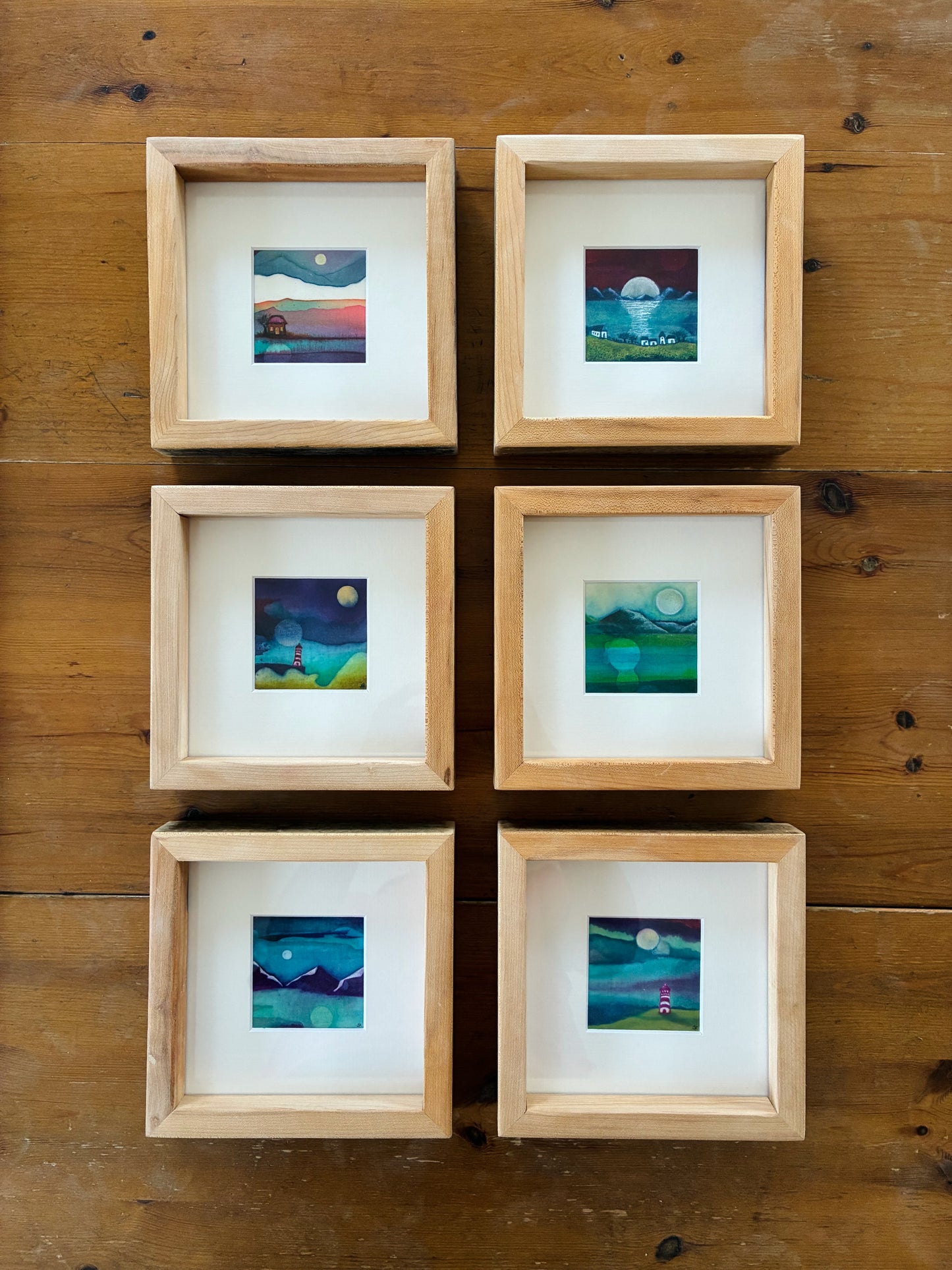 Batik in a, reclaimed maple wood, frame