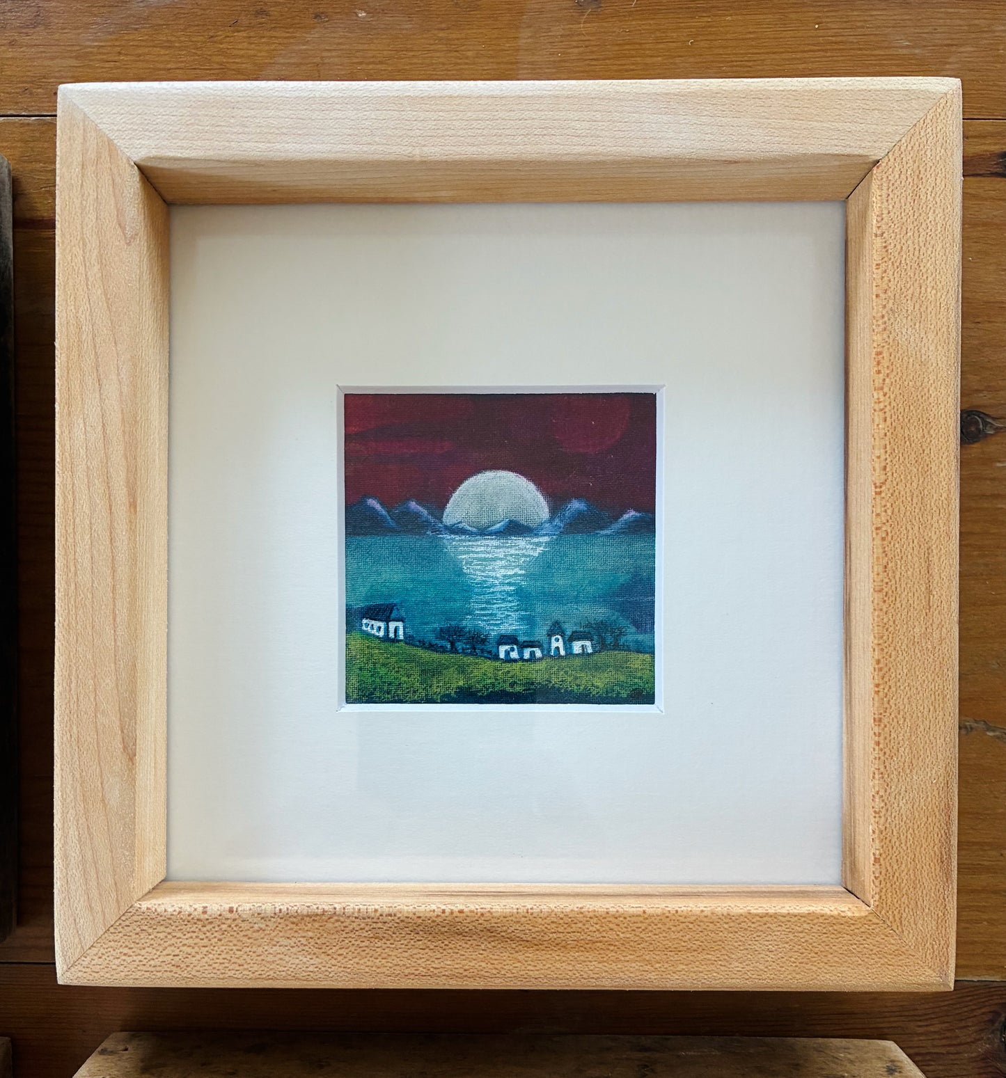 Batik in a, reclaimed maple wood, frame