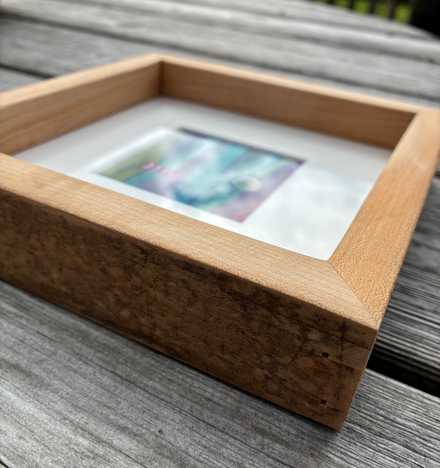 Batik in a, reclaimed maple wood, frame