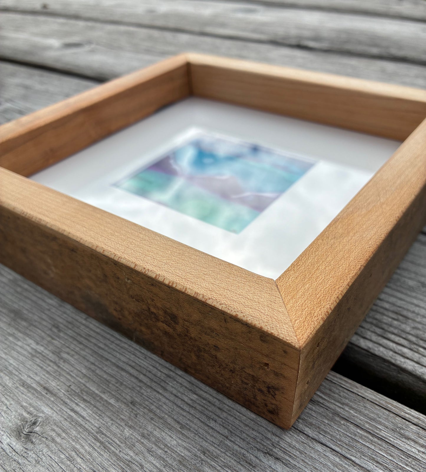 Batik in a, reclaimed maple wood, frame