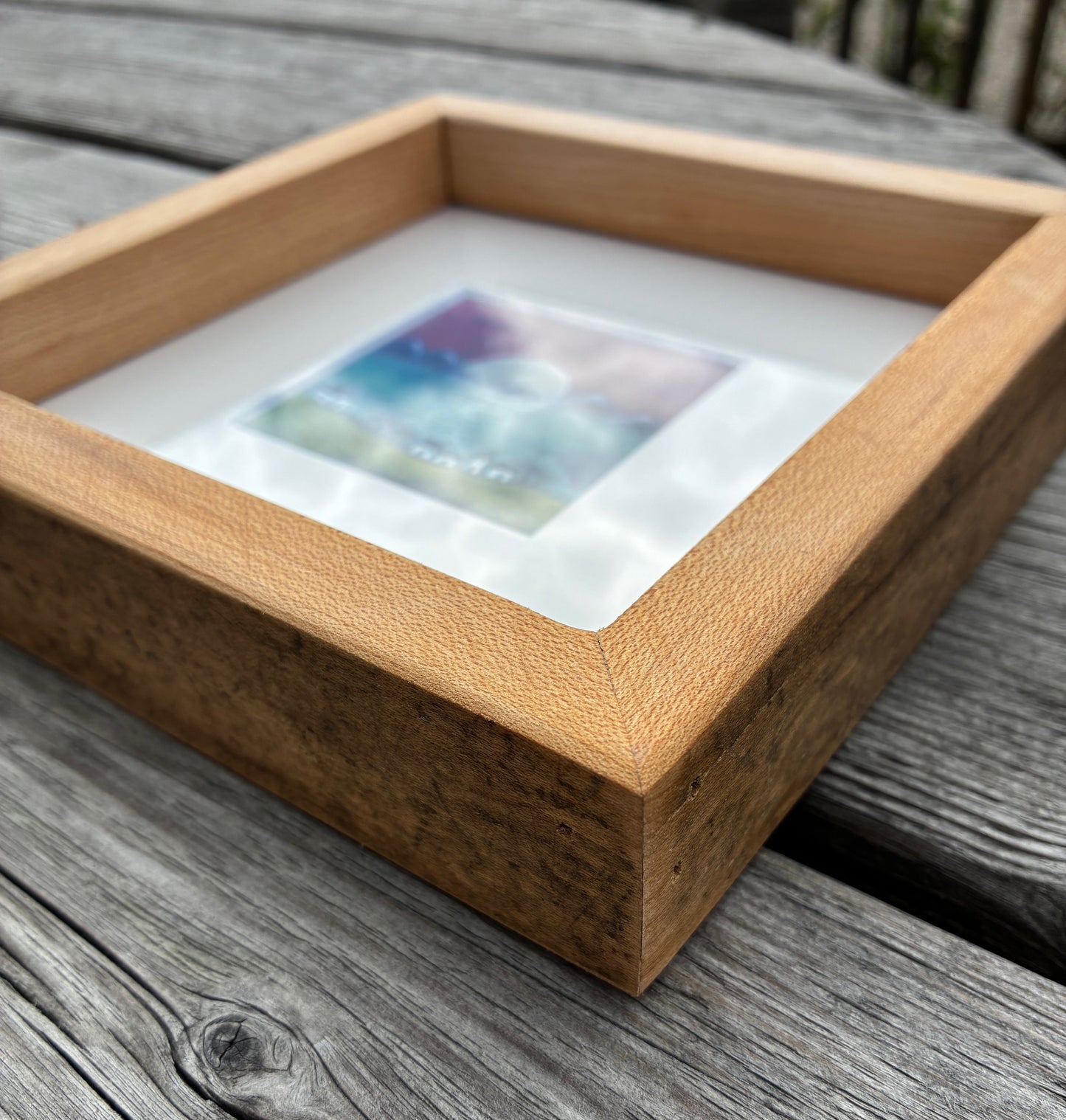 Batik in a, reclaimed maple wood, frame