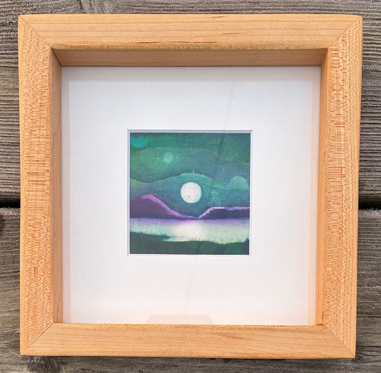 Batik in a, reclaimed wood, frame.