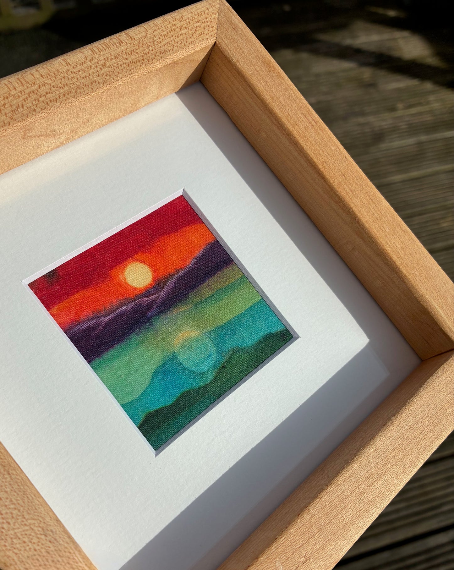 Batik in a, reclaimed maple wood, frame