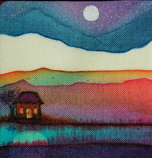 Batik in a, reclaimed maple wood, frame