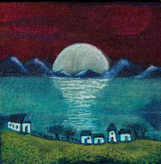 Batik in a, reclaimed maple wood, frame