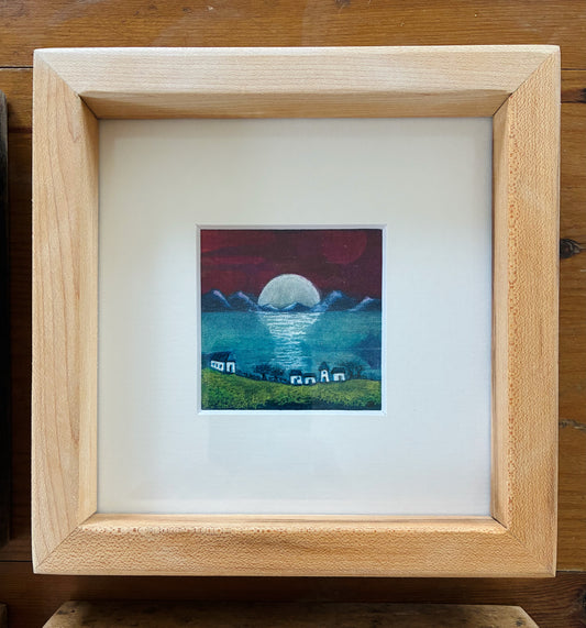Batik in a, reclaimed maple wood, frame