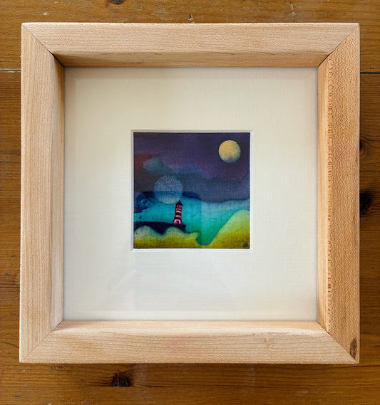 Batik in a, reclaimed maple wood, frame.