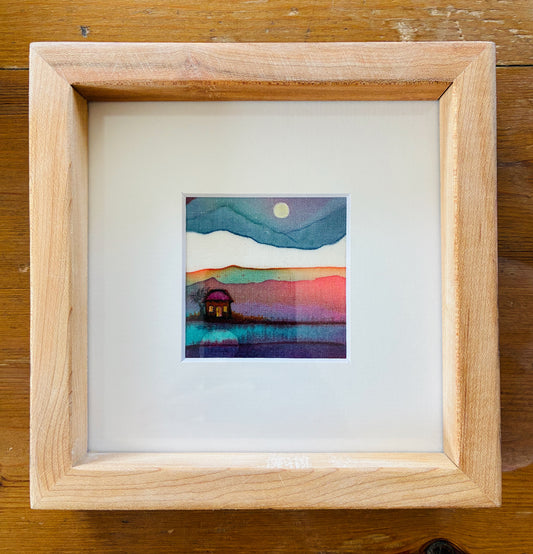 Batik in a, reclaimed maple wood, frame