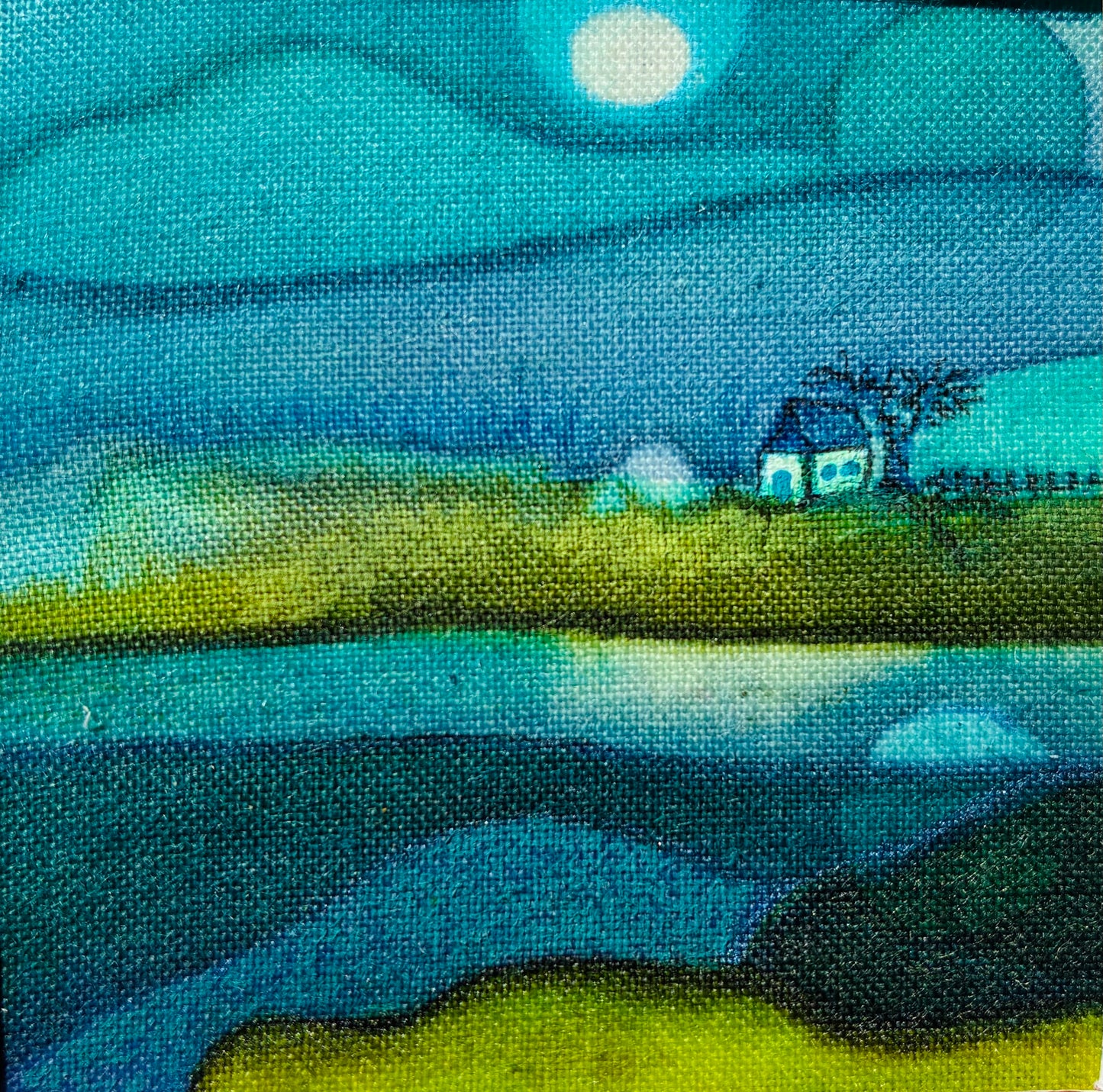 Batik in a, reclaimed wood, frame.