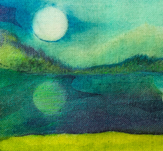 Batik in a, reclaimed maple wood, frame.