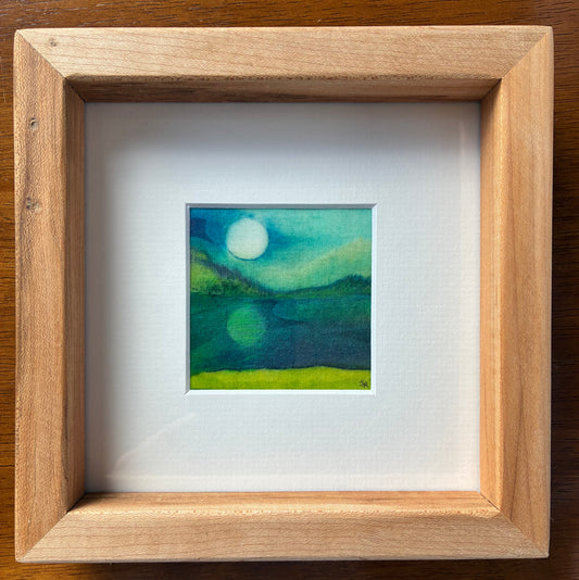 Batik in a, reclaimed maple wood, frame.