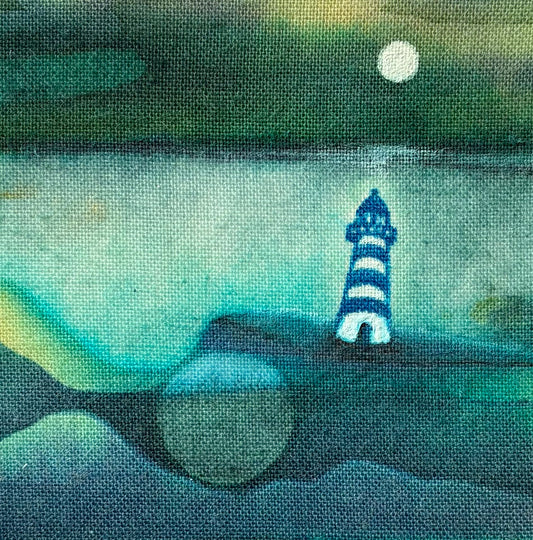 Batik in a, reclaimed wood, frame.