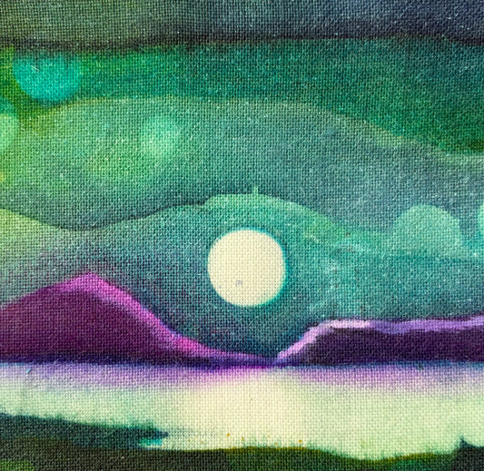 Batik in a, reclaimed wood, frame.