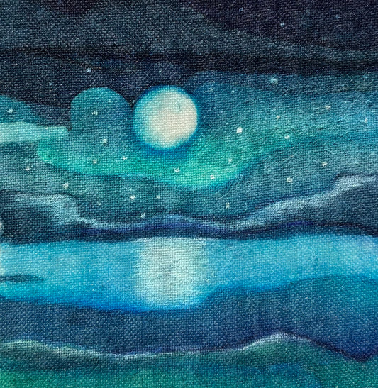 Batik, in a reclaimed wood, frame.