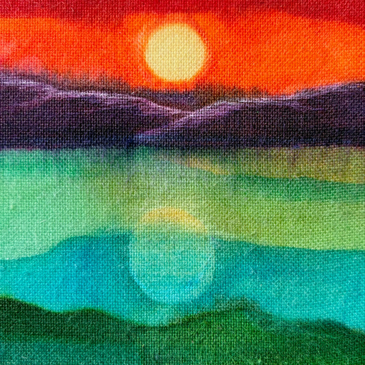 Batik in a, reclaimed maple wood, frame