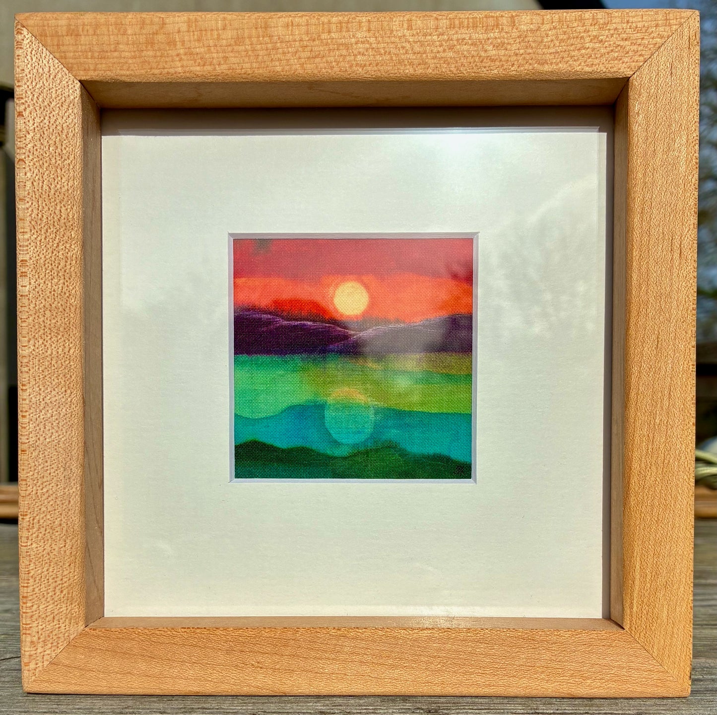 Batik in a, reclaimed maple wood, frame